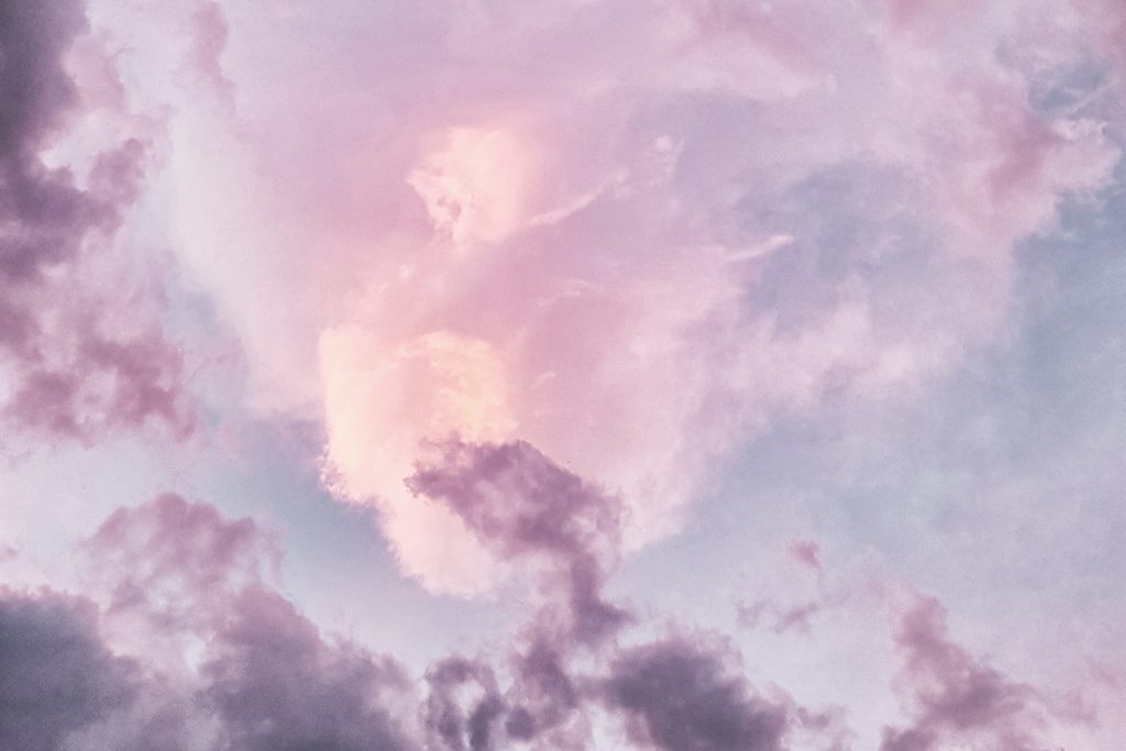 Lavender clouds at sunset